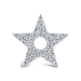 0.07ct 14k White Gold Diamond Star Hoop Charm
